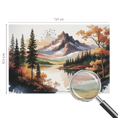 3D fototapet med motiv av fjäll i höstfärger