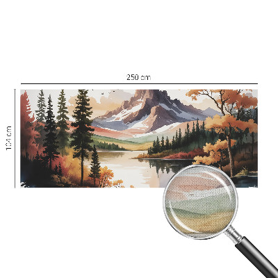 3D fototapet med motiv av fjäll i höstfärger
