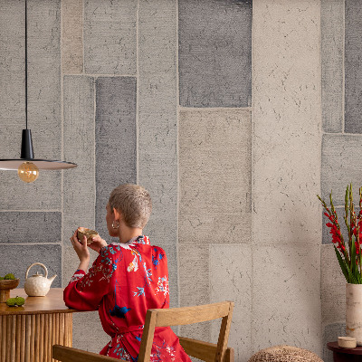 Självhäftande fototapet med ett mönster av geometrisk mosaik