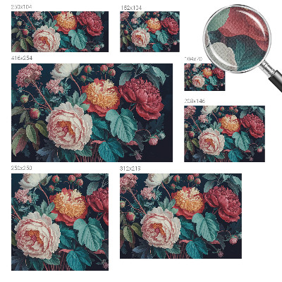 3D fototapet med färgglada blommor