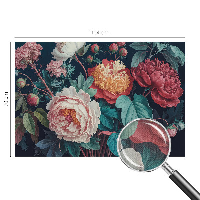 3D fototapet med färgglada blommor