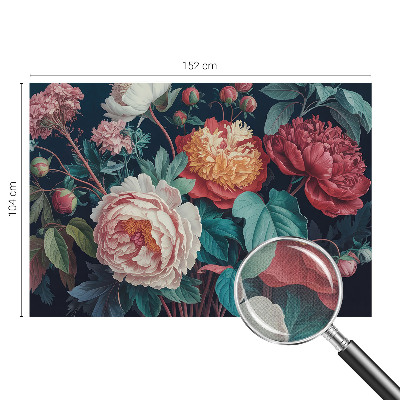 3D fototapet med färgglada blommor