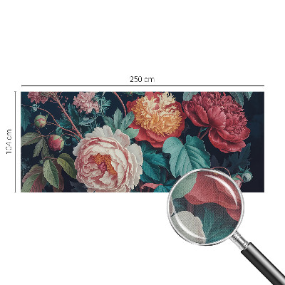 3D fototapet med färgglada blommor