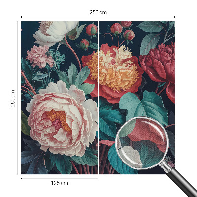 3D fototapet med färgglada blommor