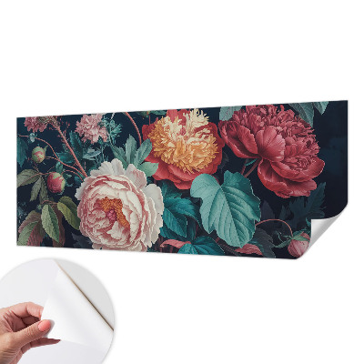 3D fototapet med färgglada blommor