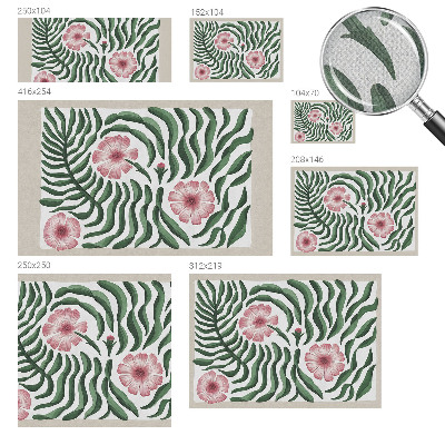 Peel and stick fototapet med blommor och blad