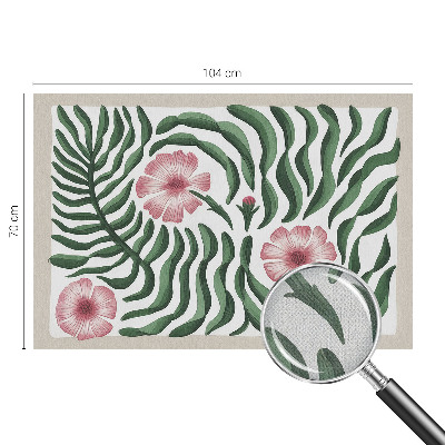Peel and stick fototapet med blommor och blad