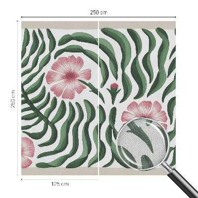 Peel and stick fototapet med blommor och blad