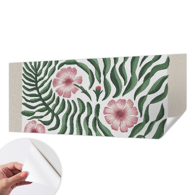 Peel and stick fototapet med blommor och blad