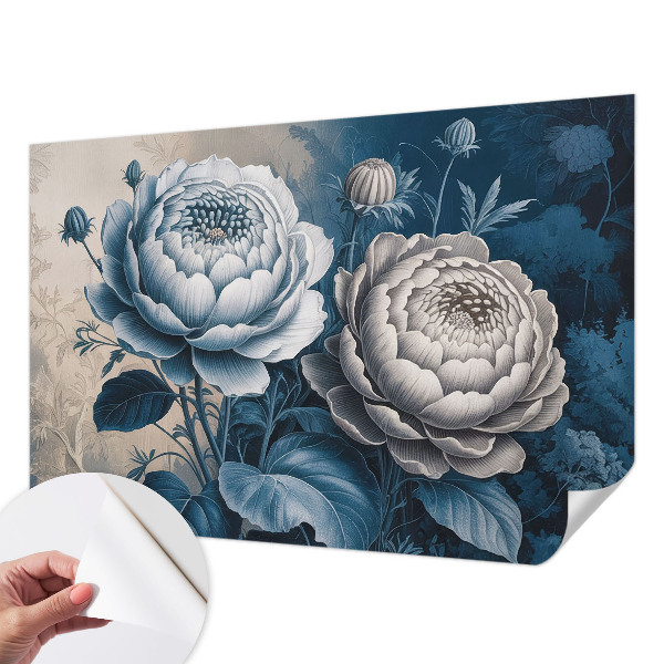 3D fototapet med romantiska blommor