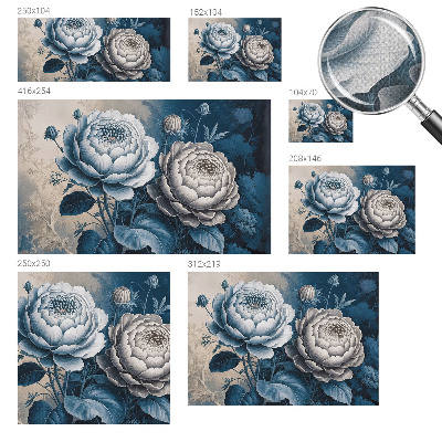 3D fototapet med romantiska blommor