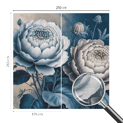 3D fototapet med romantiska blommor