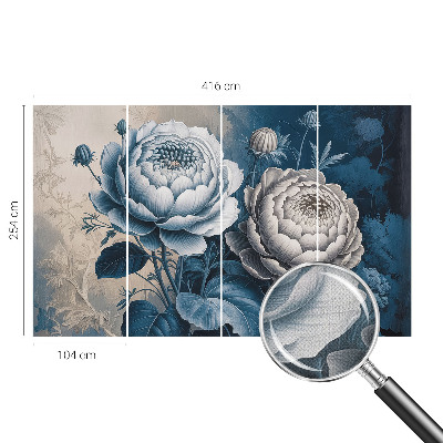 3D fototapet med romantiska blommor