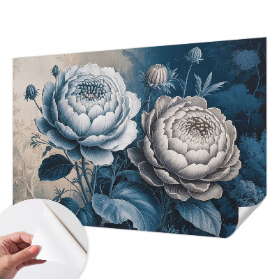 3D fototapet med romantiska blommor