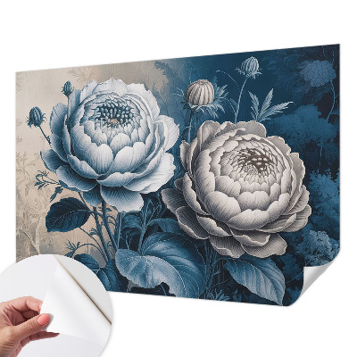 3D fototapet med romantiska blommor