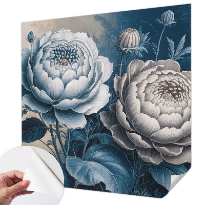 3D fototapet med romantiska blommor