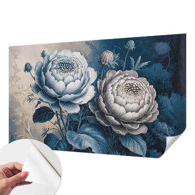 3D fototapet med romantiska blommor