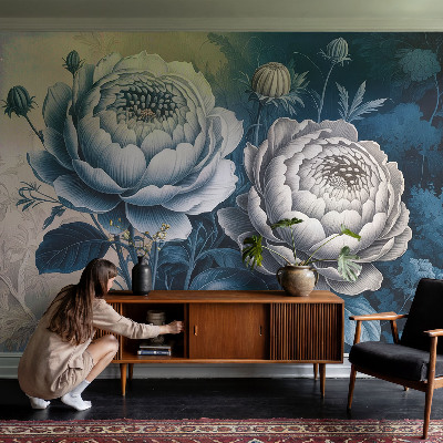 3D fototapet Romantiska blommor