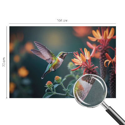 Peel and stick fototapet med motiv av kolibriblommor