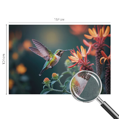 Peel and stick fototapet med motiv av kolibriblommor