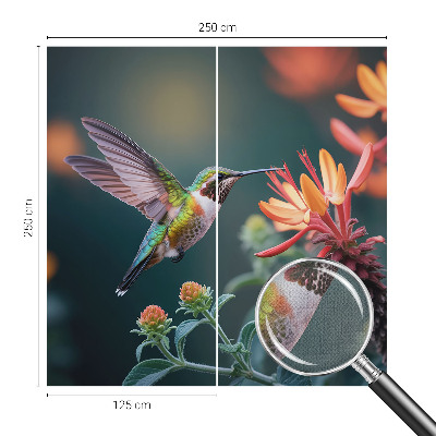 Peel and stick fototapet med motiv av kolibriblommor