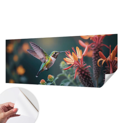 Peel and stick fototapet med motiv av kolibriblommor