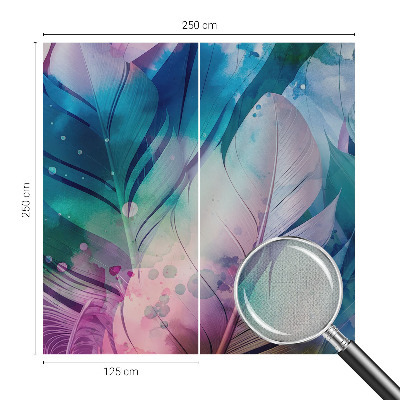 Fototapet barnrum Färgglada fjädrar