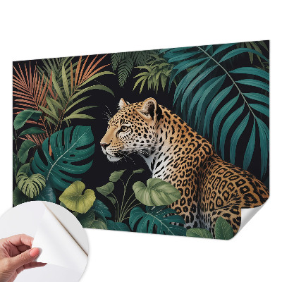 Fototapet barn med ett exotiskt leopardmönster