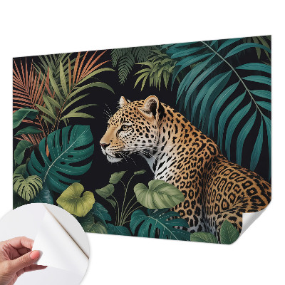 Fototapet barn med ett exotiskt leopardmönster