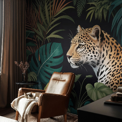 Fototapet barn med ett exotiskt leopardmönster