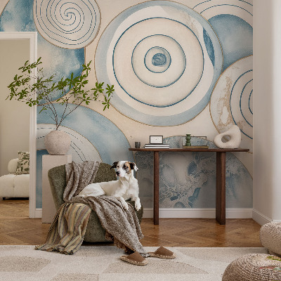 3D fototapet med motiv av spiralvirvlar