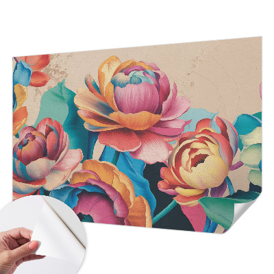 Självhäftande fotovägg Blommig harmoni