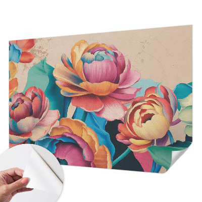 Självhäftande fotovägg Blommig harmoni