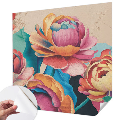 Självhäftande fotovägg Blommig harmoni