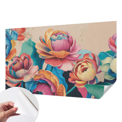 Självhäftande fotovägg Blommig harmoni