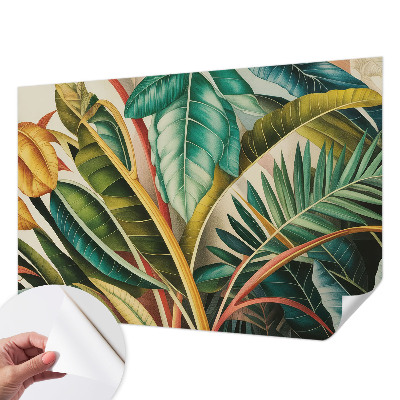 Självhäftande fotovägg med motiv av exotiska blad