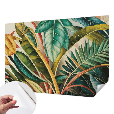 Självhäftande fotovägg med motiv av exotiska blad