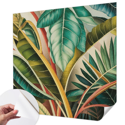 Självhäftande fotovägg med motiv av exotiska blad