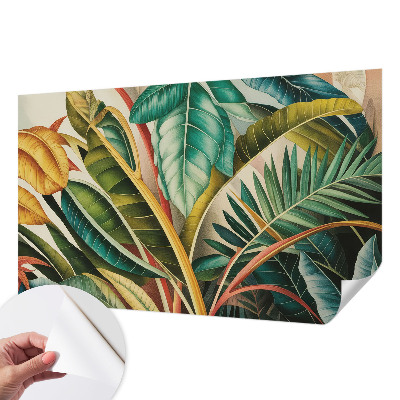 Självhäftande fotovägg med motiv av exotiska blad