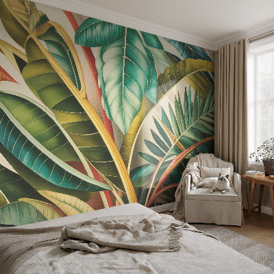 Självhäftande fotovägg Exotiska blad