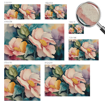 3D fototapet med blommigt mönster