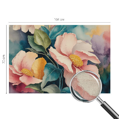 3D fototapet med blommigt mönster
