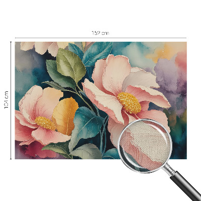 3D fototapet med blommigt mönster