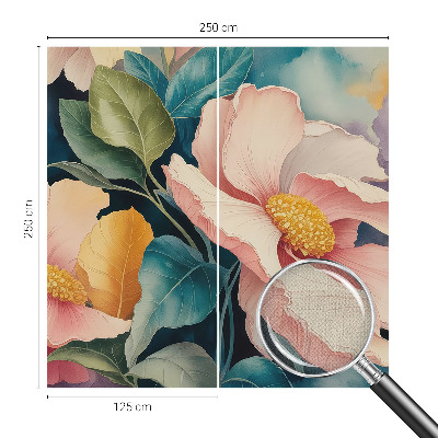 3D fototapet med blommigt mönster