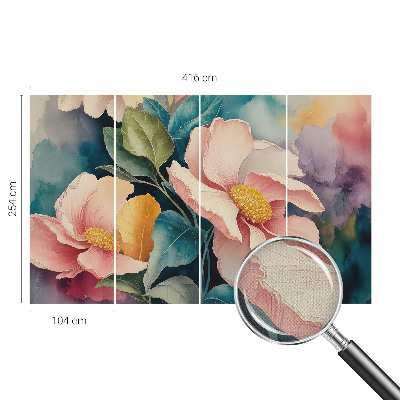 3D fototapet med blommigt mönster