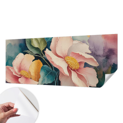 3D fototapet med blommigt mönster