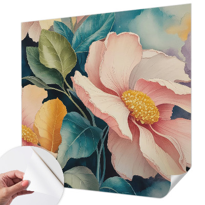 3D fototapet med blommigt mönster