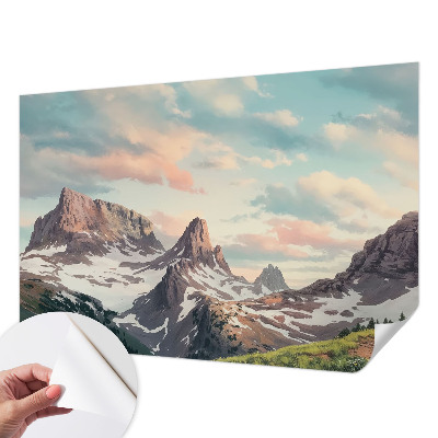 Peel and stick fototapet med motiv av ett bergspanorama