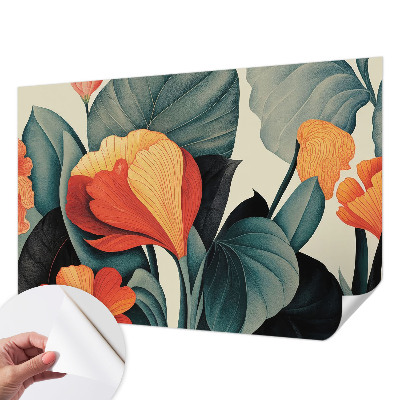 Peel and stick fototapet Färgglada blommor