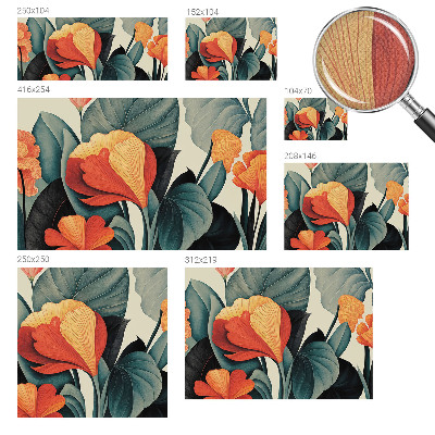 Peel and stick fototapet med färgglada blommor
